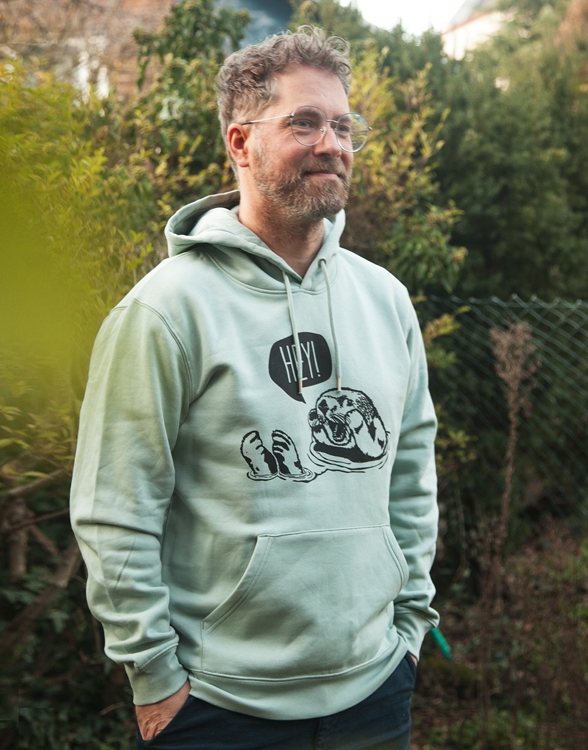 päfjes - Hey Oskar Otter - Unisex Fair Wear Hoodie - Aloe